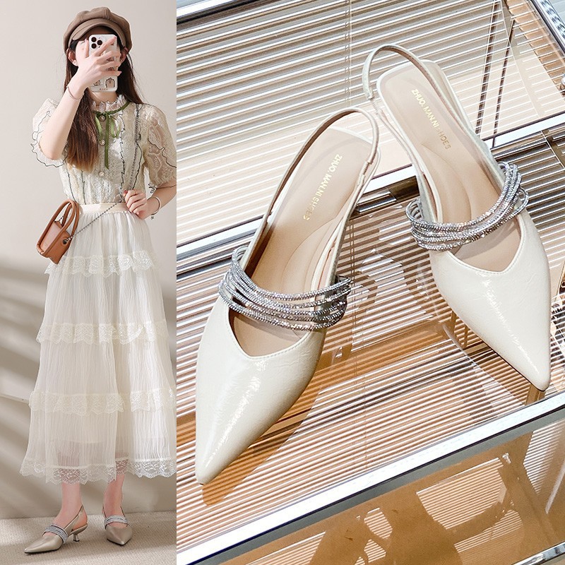 Elegant Rhinestone Stiletto Peep-toe Sandals
