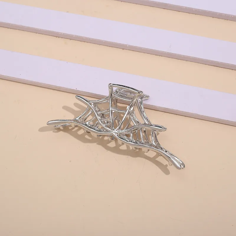 Barrettes Spider Web Metal Advanced Sense Shark Clip Grip - Silver