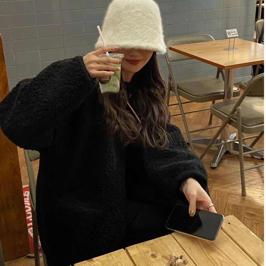 Women's Autumn And Winter New Mid-length Lamb Wool Coat