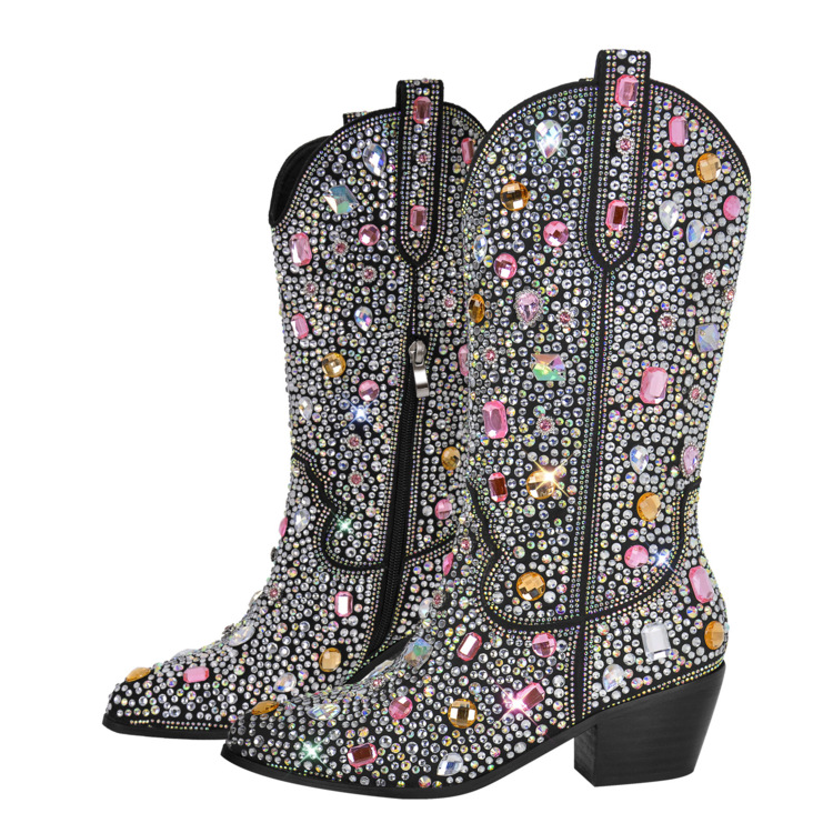 Womens Breathable Round-toe Classic Rhinestone Shoes