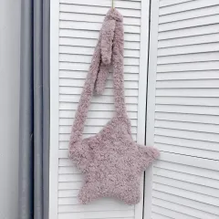 XINGX Solid Colour Plush European And American Fashion Crossbody XINGX Bags - Pink - View 1
