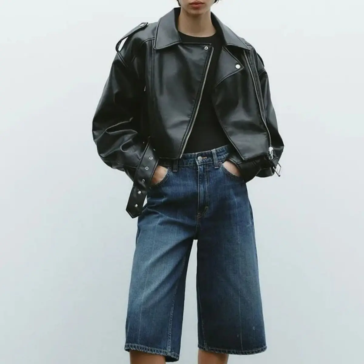 Bestselling Street-style Retro Turn-down Collar Loose Washed
