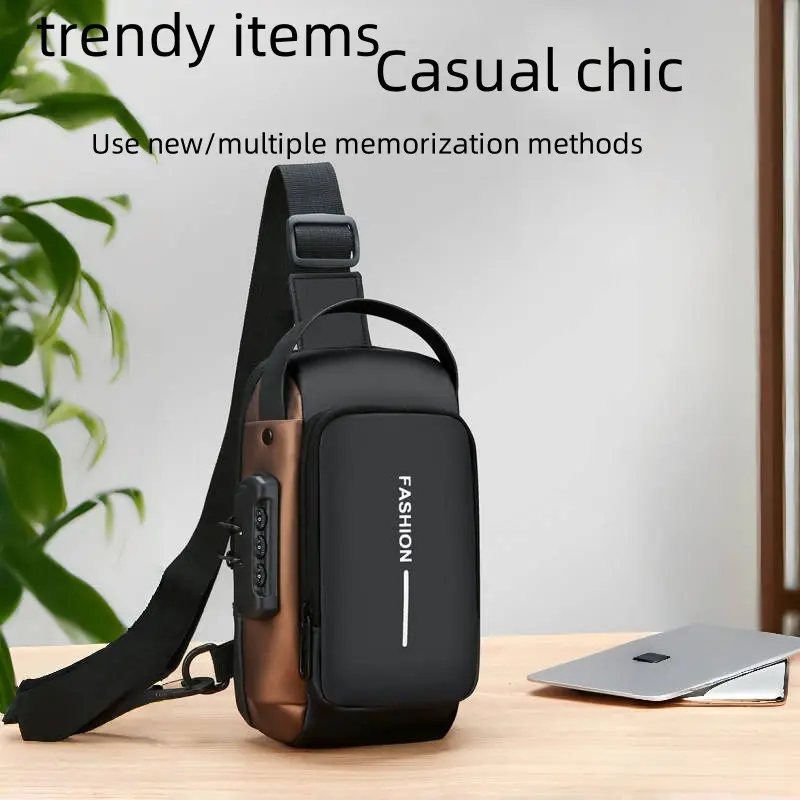 Mens Chest Bag Single-shoulder Crossbody Waterproof