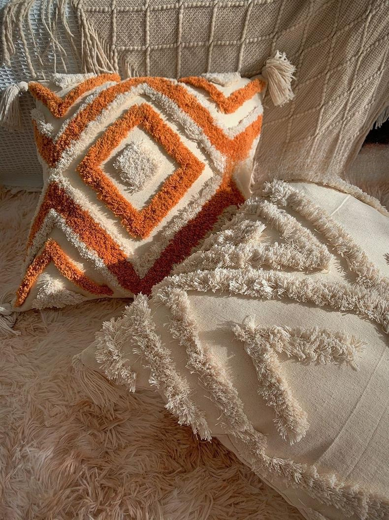 Geometric Plush Pattern Pillow Covers Bohemian Style