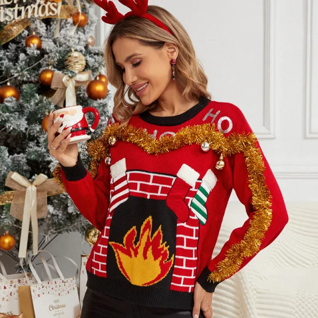 Casual Christmas Red Sweater For Women Red - Shop at LoveMi