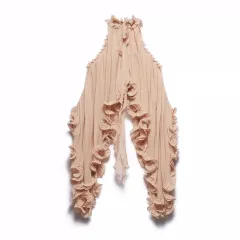 Denim Style Ruffled Sleeveless Sling Top Skirt Suit - Top-M - View 1