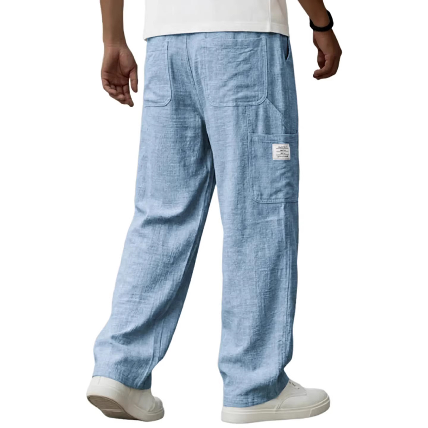 Men's Breathable Cotton-Linen Pocket Casual Pants