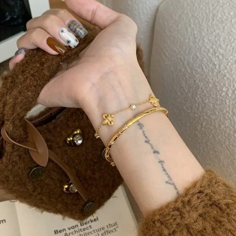 Luxury-yet-affordable Vintage-style Premium Golden Spirit Snake Plain Ring Bracelet