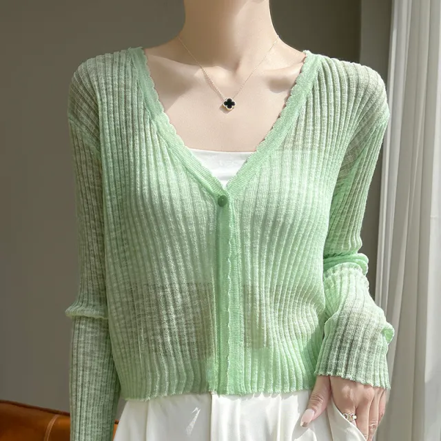 Women's Thin Coat Summer With Suspenders Outerwear Cover up Light Green - Shop at LoveMi