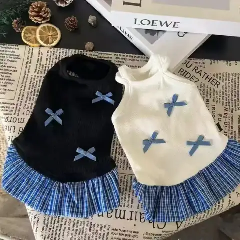 Preppy-style Vest Dress Cute Outfits for Cats and Dogs