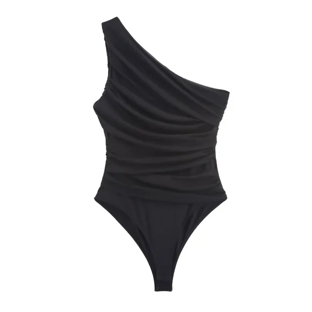 Fashion Asymmetric Fold Jumpsuit Black - Shop at LoveMi