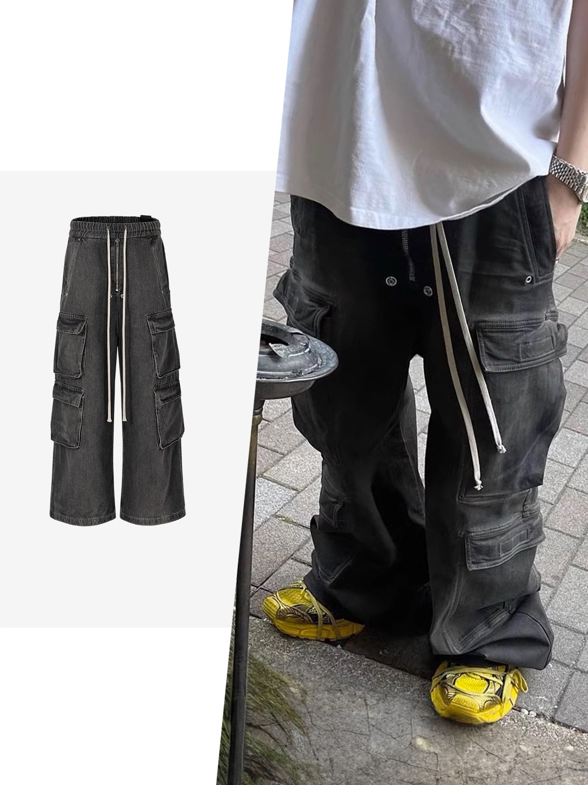 Men's And Women's Same Wide-leg Wide Leg Trendy Jeans