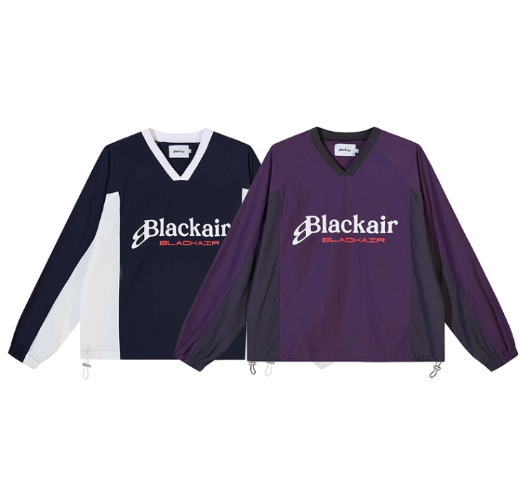 Letter V-collar Contrast Color Couple Long Sleeve Pullover Hoodie