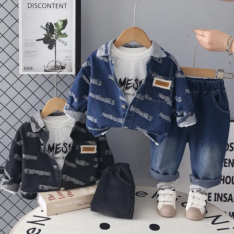 Boys Shirt And Pants Three-piece Set