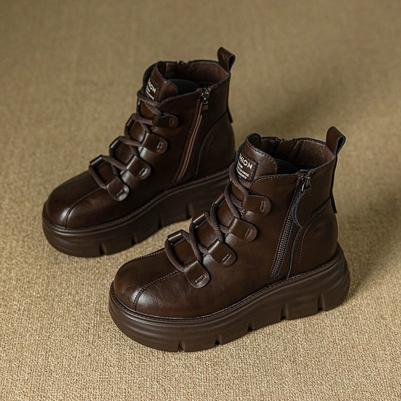 Platform Hidden Heel Side-zip Boots