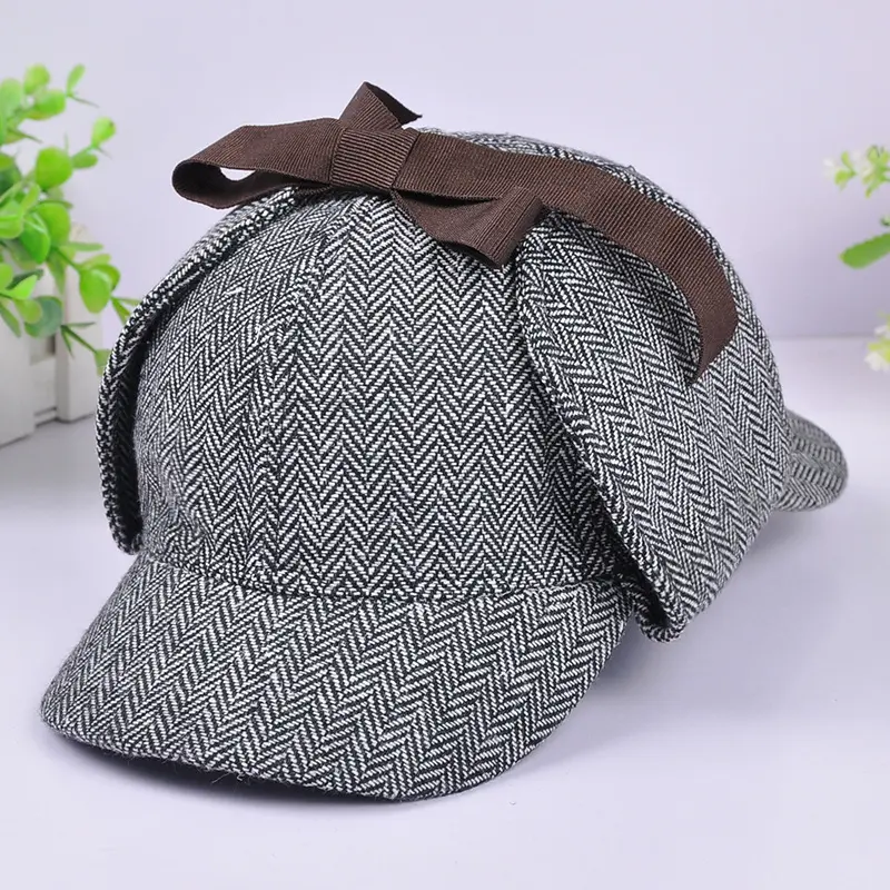 Vintage Plaid Double Brim Baseball Caps for Men