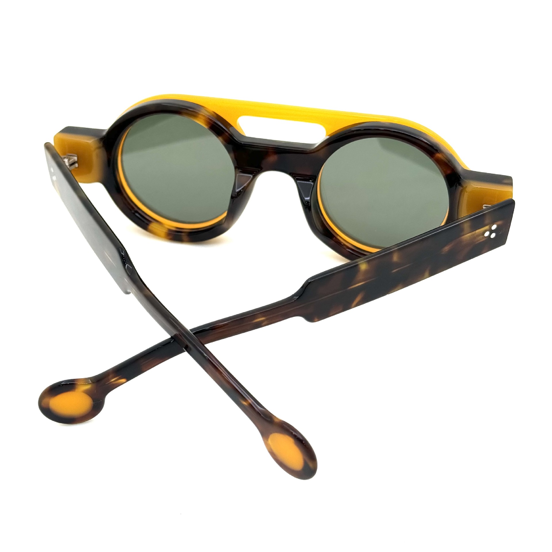 Irregular Circle In Circle Board Klein Blue Polarized Sunglasses - Image 10