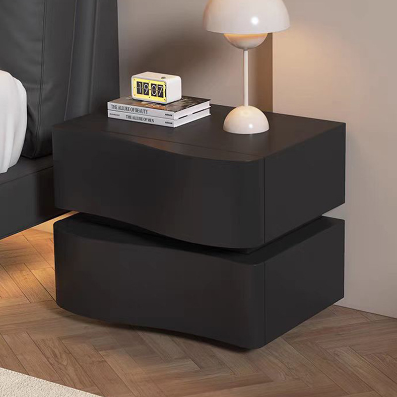 Table de chevet style crème - Table de nuit moderne et minimaliste avec rangement pour chambre et décoration intérieure