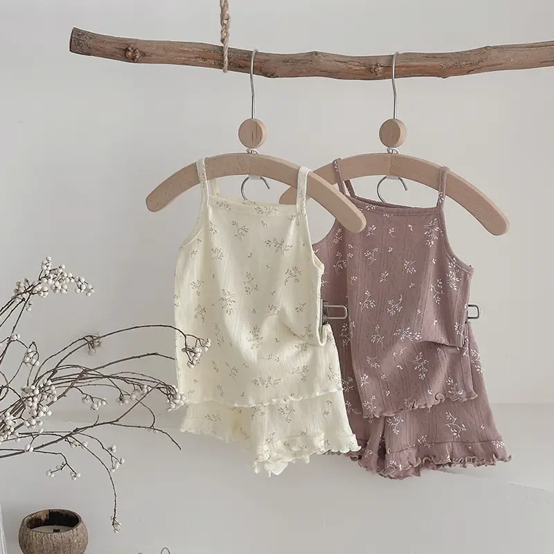 Overall Dress Set Floral Thin Summer Clothes