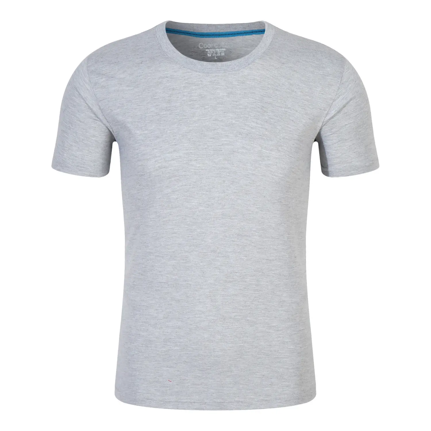 Cotton Blank With No Printed Patterns Round Neck Short T-shirt