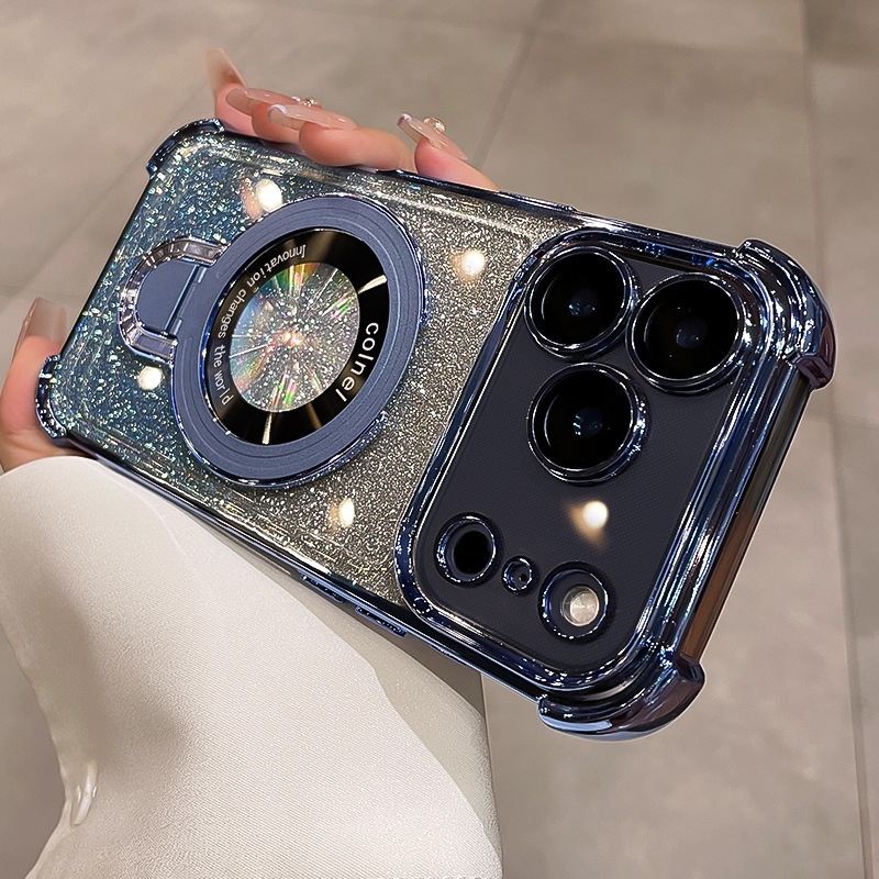 Four Corner Airbag Drop Proof Phone Case With Glitter Powder Protective Cover 7