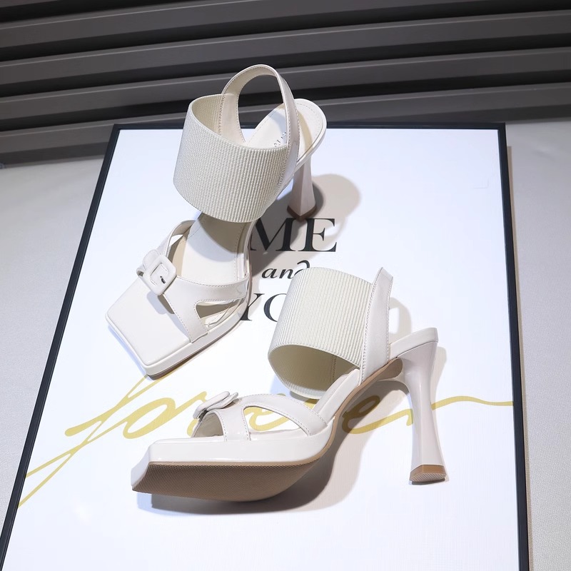 Faux Suede Square-Toe Sandals, picture 2 of 4