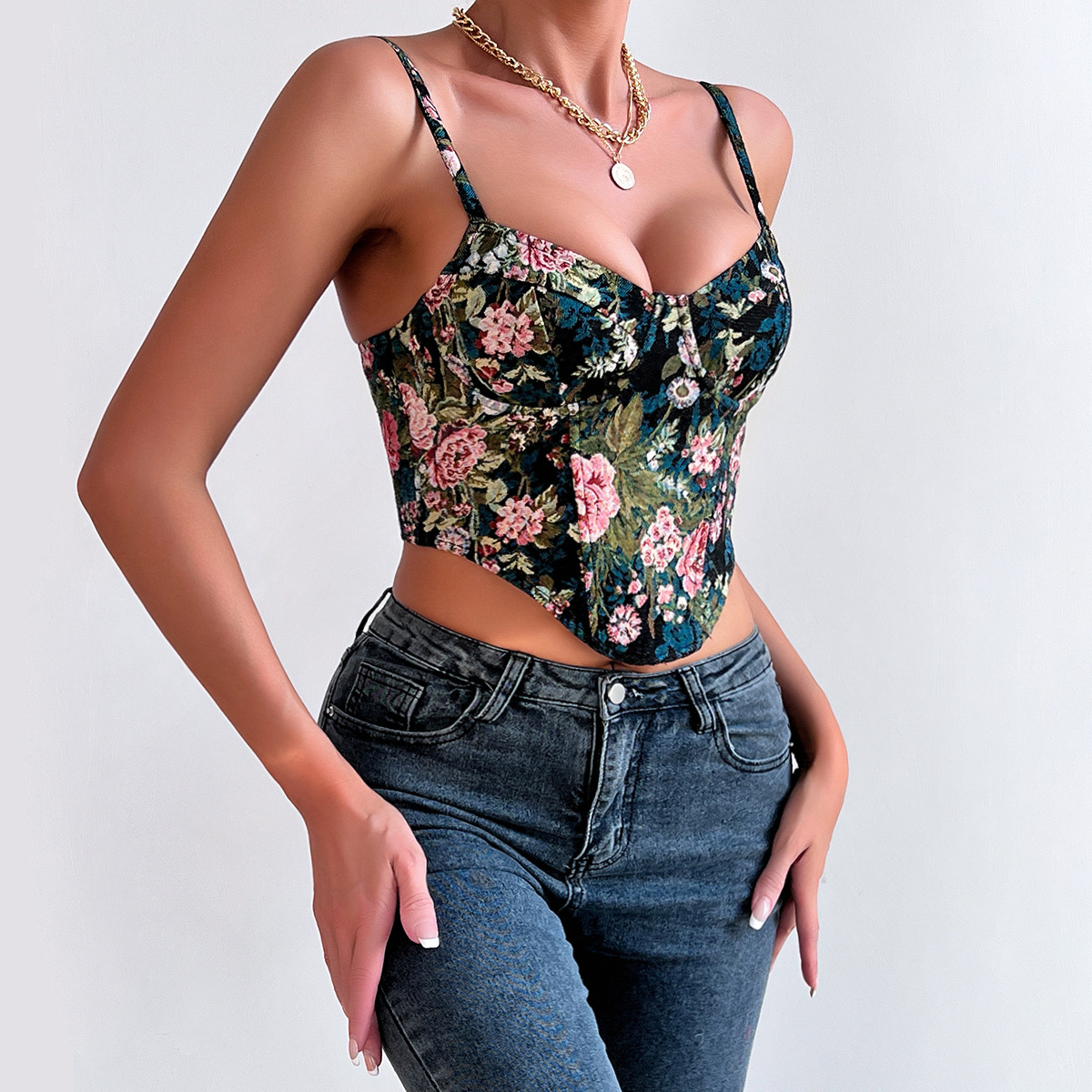 Title 4, Female Retro Flower Niche Camisole Vest