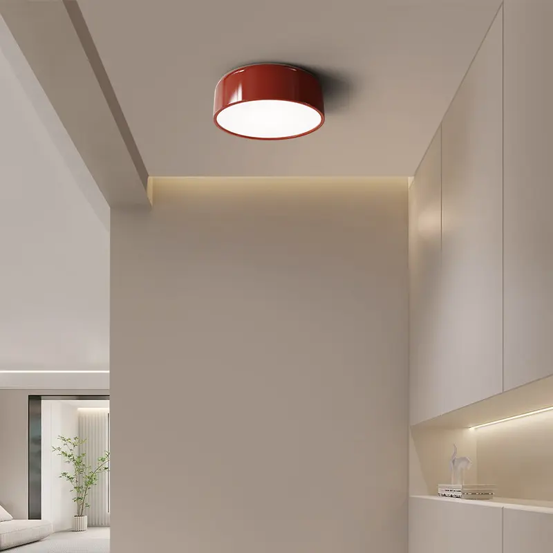 Cream Style Aisle Ceiling Lamp Minimalist Round