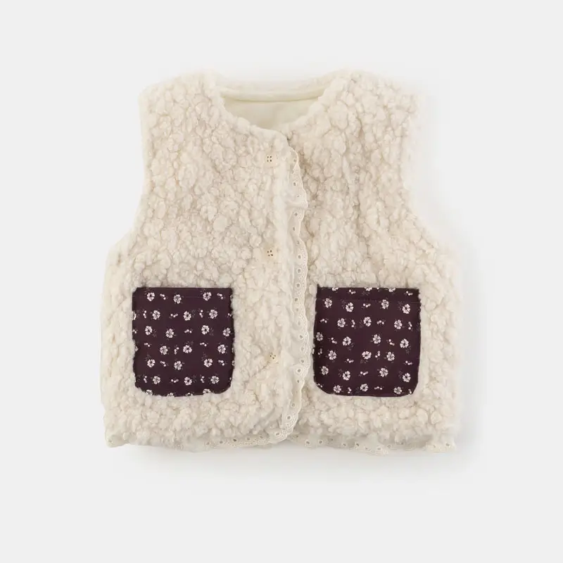 Thickened Sleeveless Cardigan Vest for Girls