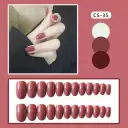 Dark Cameo Brown Round Head Long Nail Sticker view 2