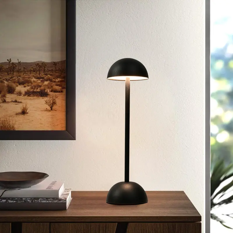 High Foot Metal Mushroom Table Lamp Bar