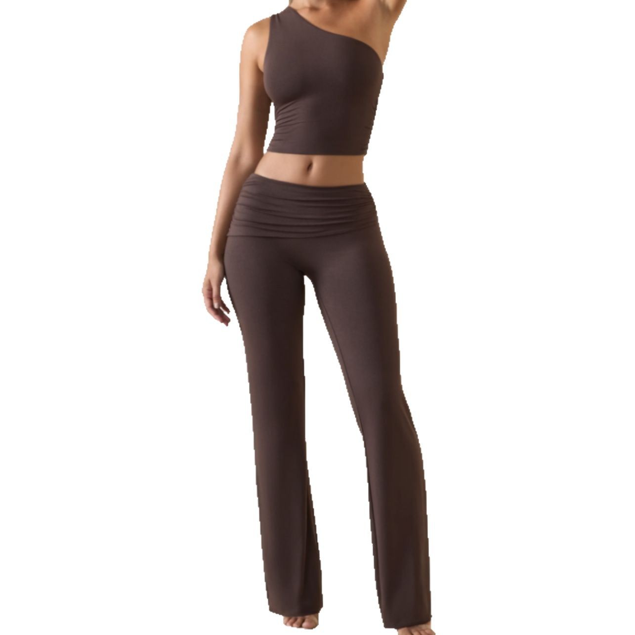 Oblique Shoulder Sexy Sports Breathable Slimming Suit