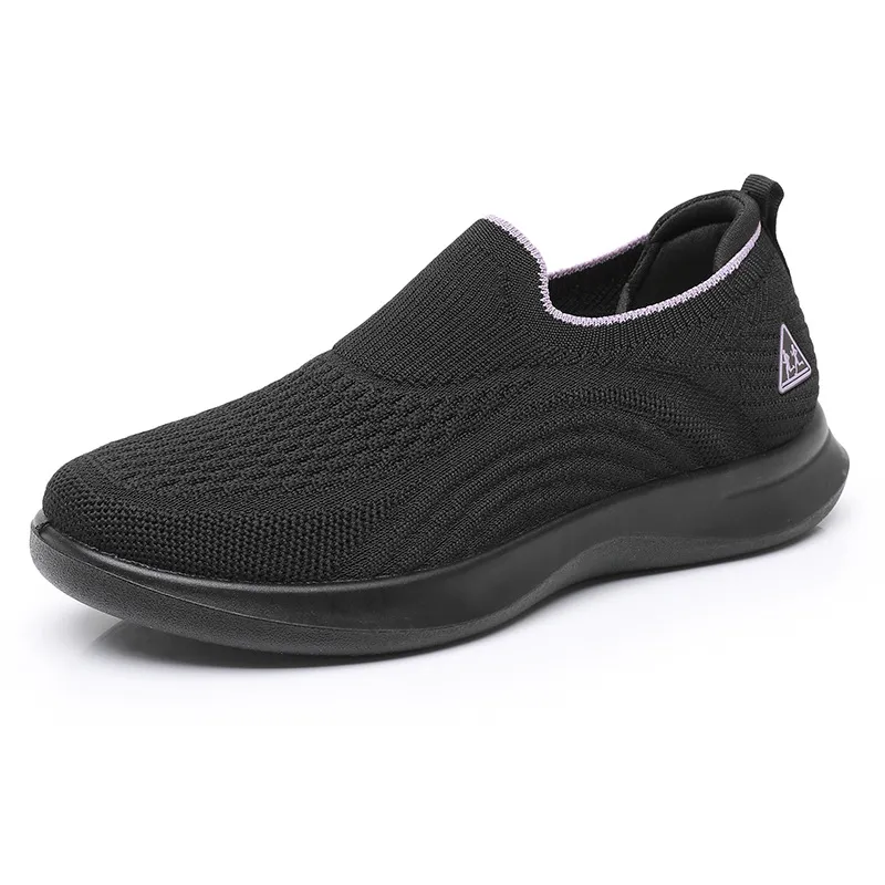 Women's Casual Soft Bottom Fashion Sneaker - Black