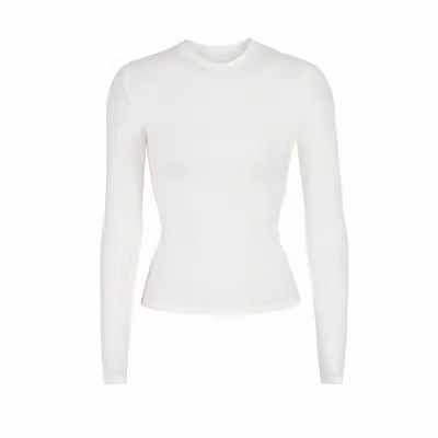 Tight Bottoming Shirt Upper Clothes Long Sleeves T shirt White - Shop at LoveMi