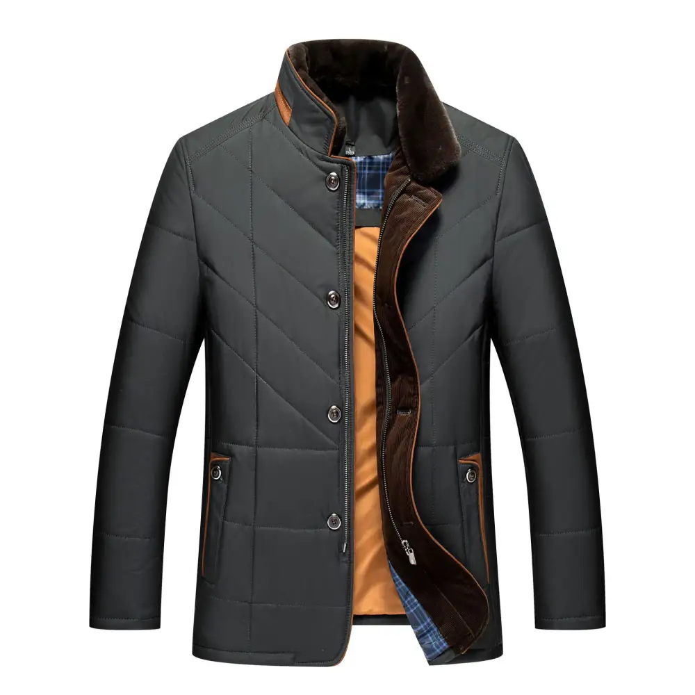 Dad's Warm Leisure Cotton-padded Coat Stand-up Collar Thick