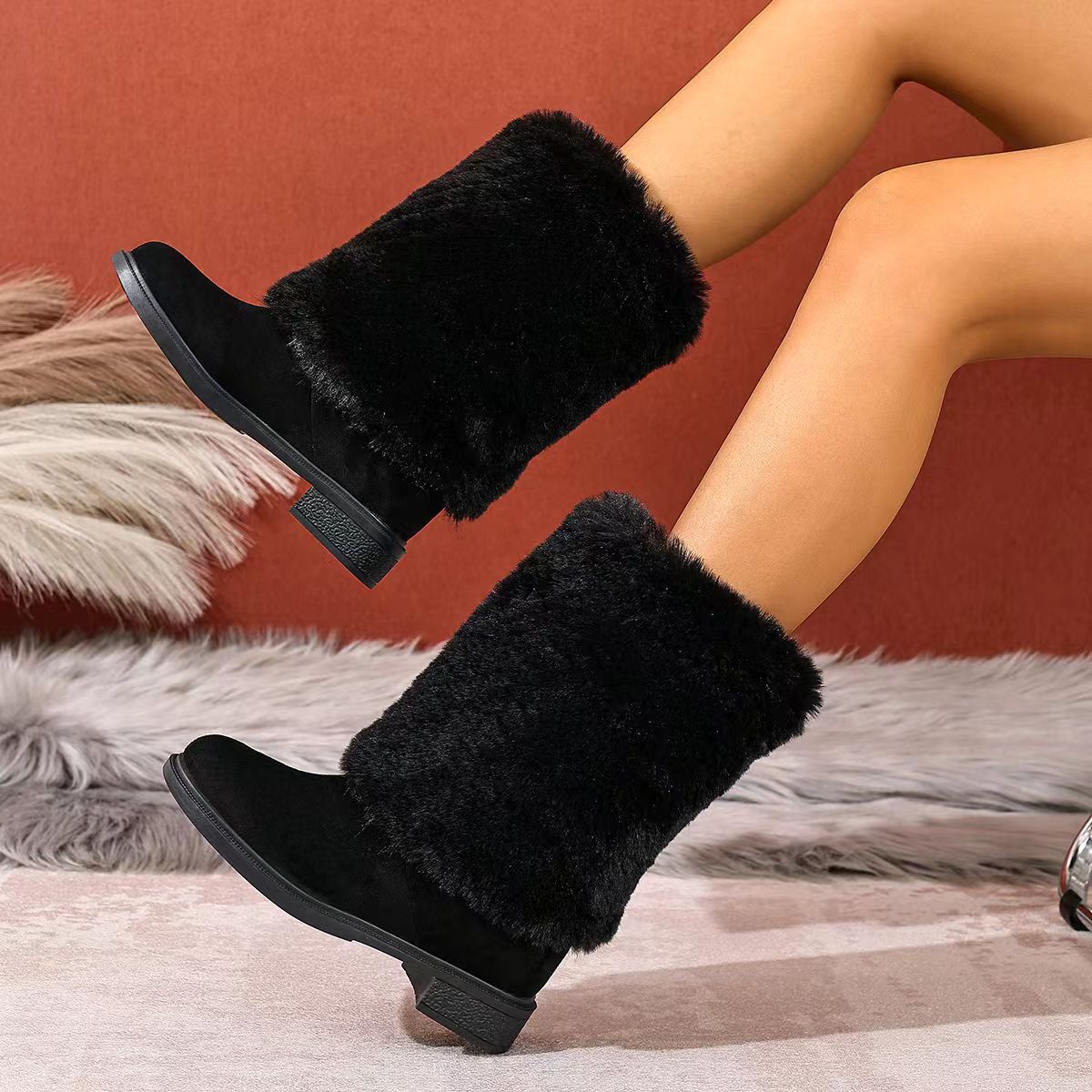 Women’s Chunky Heel Snow Boots