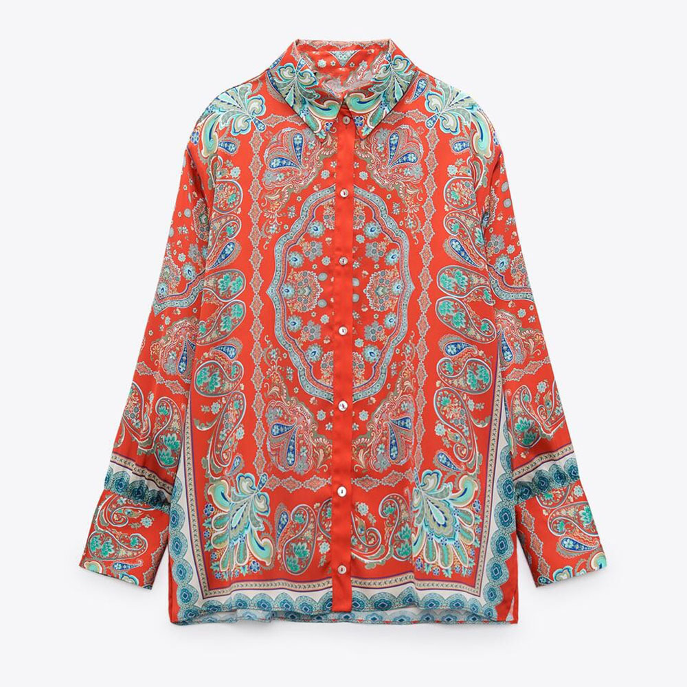 Title 1, Ladies Casual Fashion Loose Printed Shirt