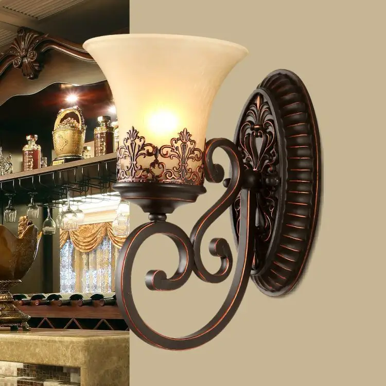 American-style Iron Retro Wall Lamp Bedroom Minimalist