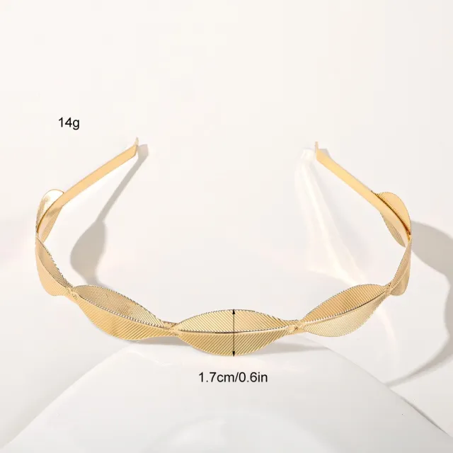 Metal Leaves Headband Bride Hair Clip Headdress 7Diagonal Leaves - Shop at LoveMi