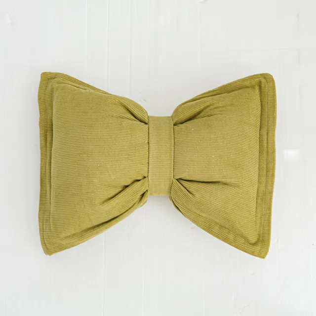 Creative Bowknot Cotton Lumbar Pillow Olive Green - Shop at LoveMi