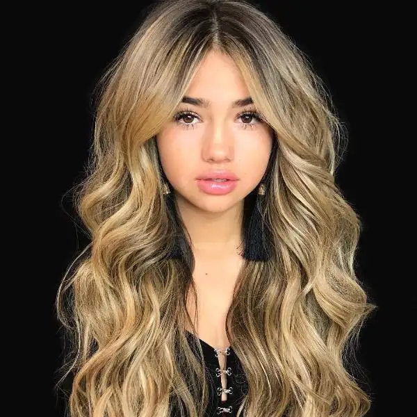 Women's Mixed Color Mid-length Synthetic Wigs Rose