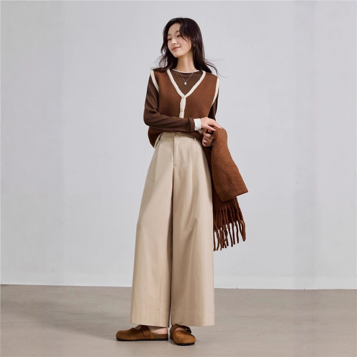 Korean-style Relaxed Simple Figure-flattering Casual Pants
