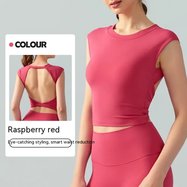 Fixed Chest Pad Sexy Backless Short Vest Red - Shop at LoveMi