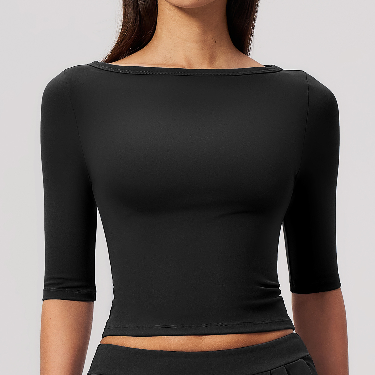 Running Sport Boat-neck Fitness Top
