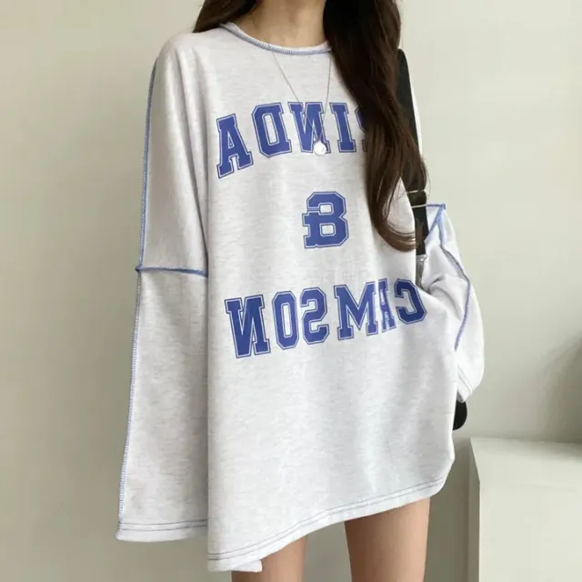 Design Sense Stitching Thickening Plus Size Top Korean Style Fleece lined Sweater 5057A Gray Thin - Shop at LoveMi
