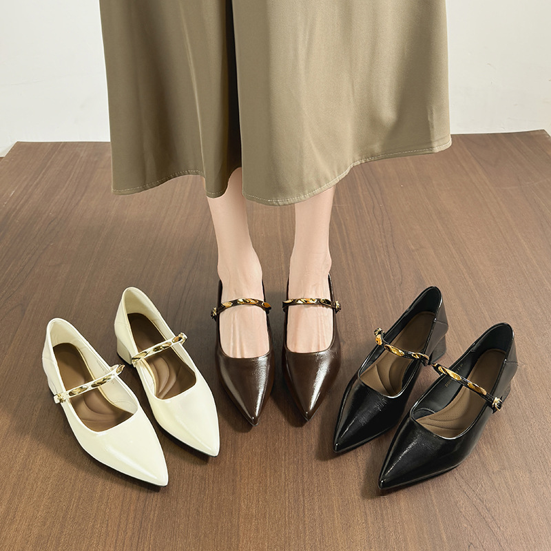 Small Gold Bar Vintage High-heeled Slingback Pumps