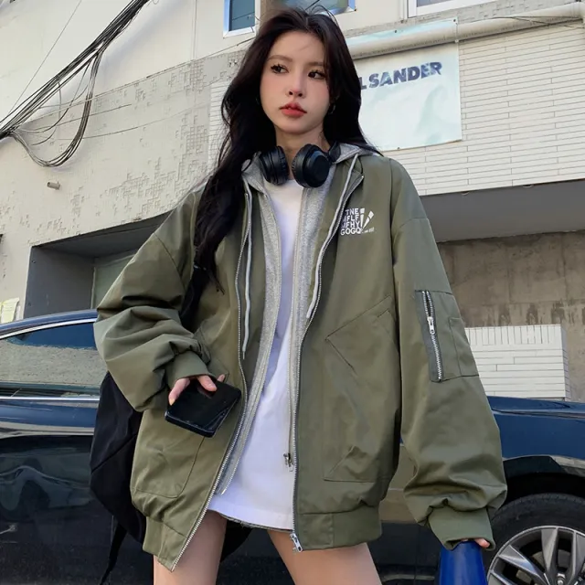 Women's Autumn Hooded Hooded Jacket Coat Army Green - Shop at LoveMi