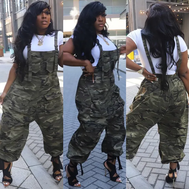 Women's Casual And Relaxed Loose Camouflage Jumpsuit Overalls Camouflage - Shop at LoveMi
