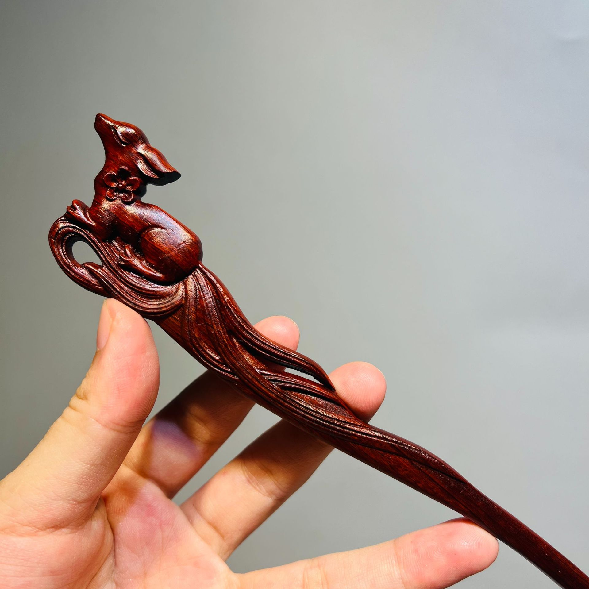 New Chinese-style Handmade Wooden Hairpin Womens Updo Headpiece