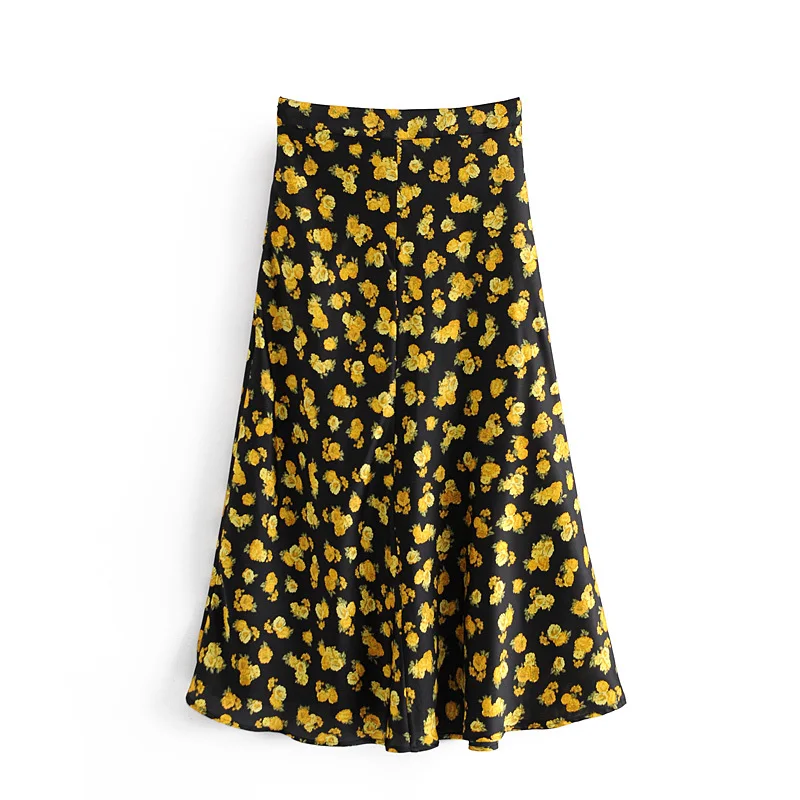 Title 5, Dames midi rok met vintage bloemenprint, stijlv...